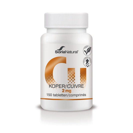 Soria Natural Koper 2mg bio - actief 150 Tabletten - DrogistWereld