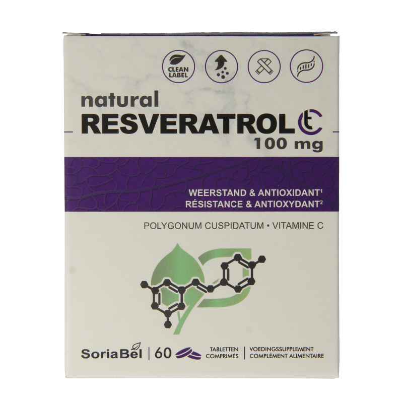 SoriaBel Resveratrol CT 100mg 60 Tabletten - DrogistWereld