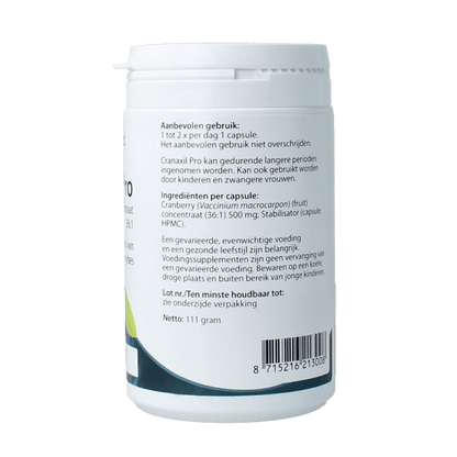 Springfield Cranaxil pro cranberry concentrate 500mg 180 Capsules - DrogistWereld