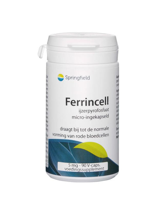 Springfield Ferrincell ijzer pyrofosfaat 5mg 90 Vegetarische capsules - DrogistWereld