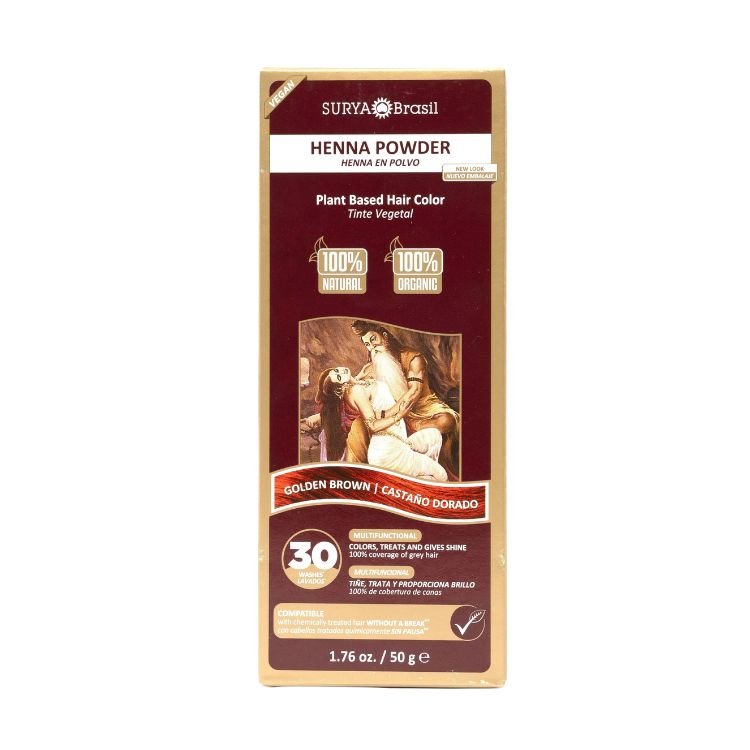 Surya Brasil Henna haarverf poeder goud bruin 50 Gram - DrogistWereld
