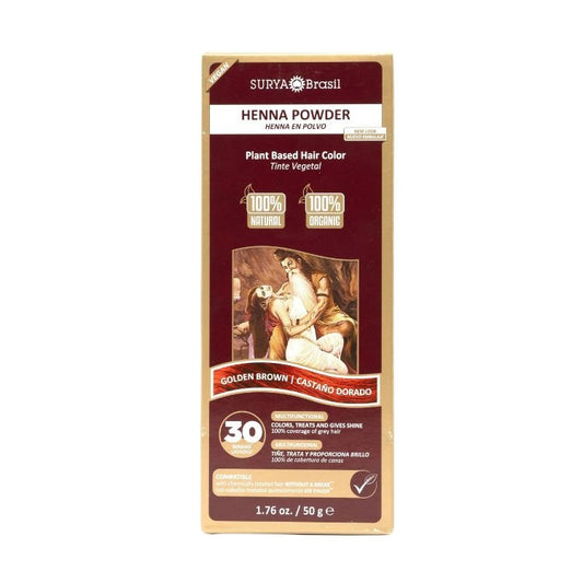 Surya Brasil Henna haarverf poeder goud bruin 50 Gram - DrogistWereld