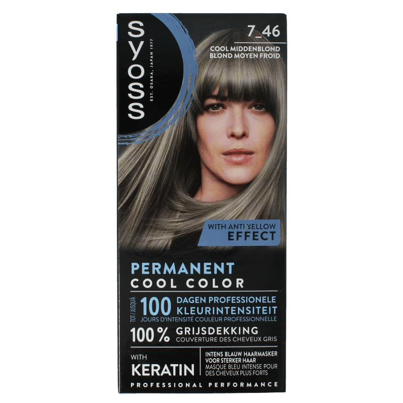 Syoss Permanent cool color 7 - 46 middenblond 1 Set - DrogistWereld