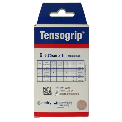 Tensogrip Elastisch buisverband C 1m x 6.75cm huidkleur 1 Stuks - DrogistWereld