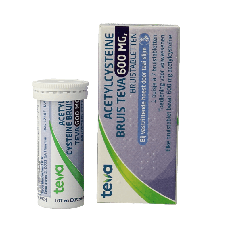 Teva Acetylcysteine 600mg 7 Bruistabletten - DrogistWereld