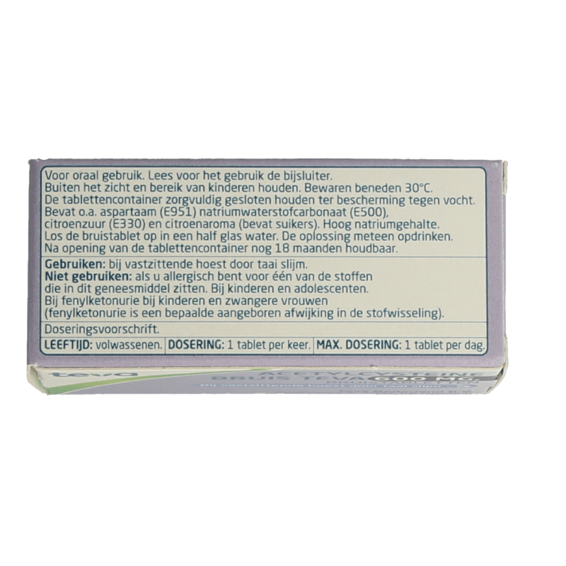 Teva Acetylcysteine 600mg 7 Bruistabletten - DrogistWereld