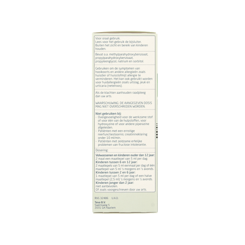 Teva Cetirizine 2HCl 1mg/ml 200 Milliliter - DrogistWereld