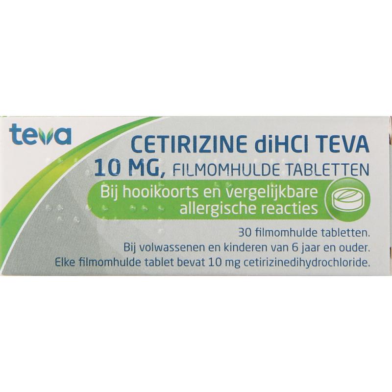 Teva Cetirizine diHCl 10mg 30 Tabletten - DrogistWereld