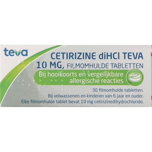 Teva Cetirizine diHCl 10mg 30 Tabletten - DrogistWereld