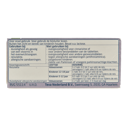 Teva Cinnarizine 25mg 10 Tabletten - DrogistWereld