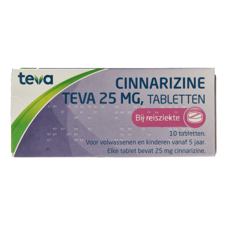 Teva Cinnarizine 25mg 10 Tabletten - DrogistWereld