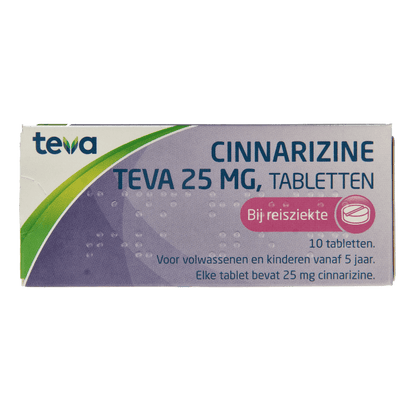 Teva Cinnarizine 25mg 10 Tabletten - DrogistWereld