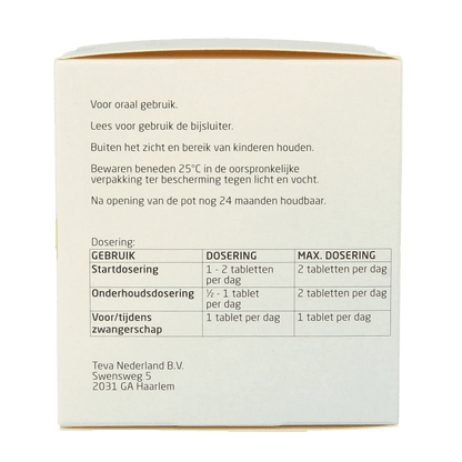 Teva Foliumzuur 0.5 250 Tabletten - DrogistWereld