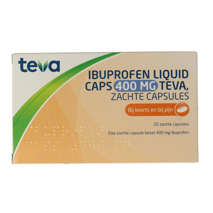 Teva Ibuprofen 400mg liquid caps 20 Capsules - DrogistWereld