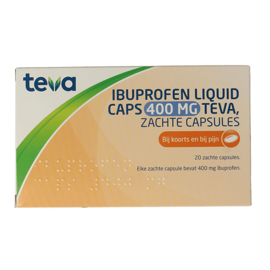 Teva Ibuprofen 400mg liquid caps 20 Capsules - DrogistWereld
