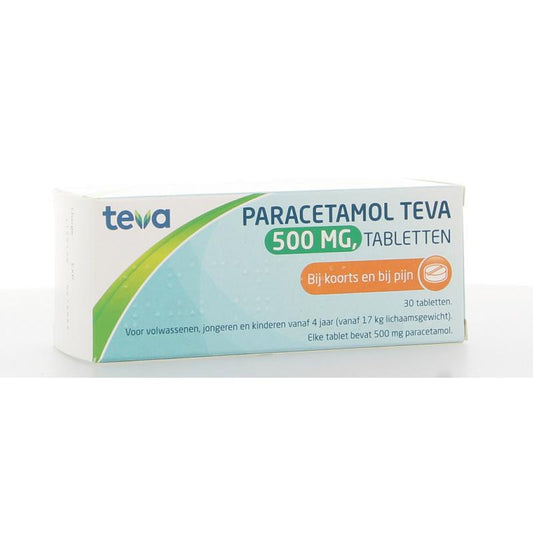Teva Paracetamol 500 milligram 30 Tabletten - DrogistWereld