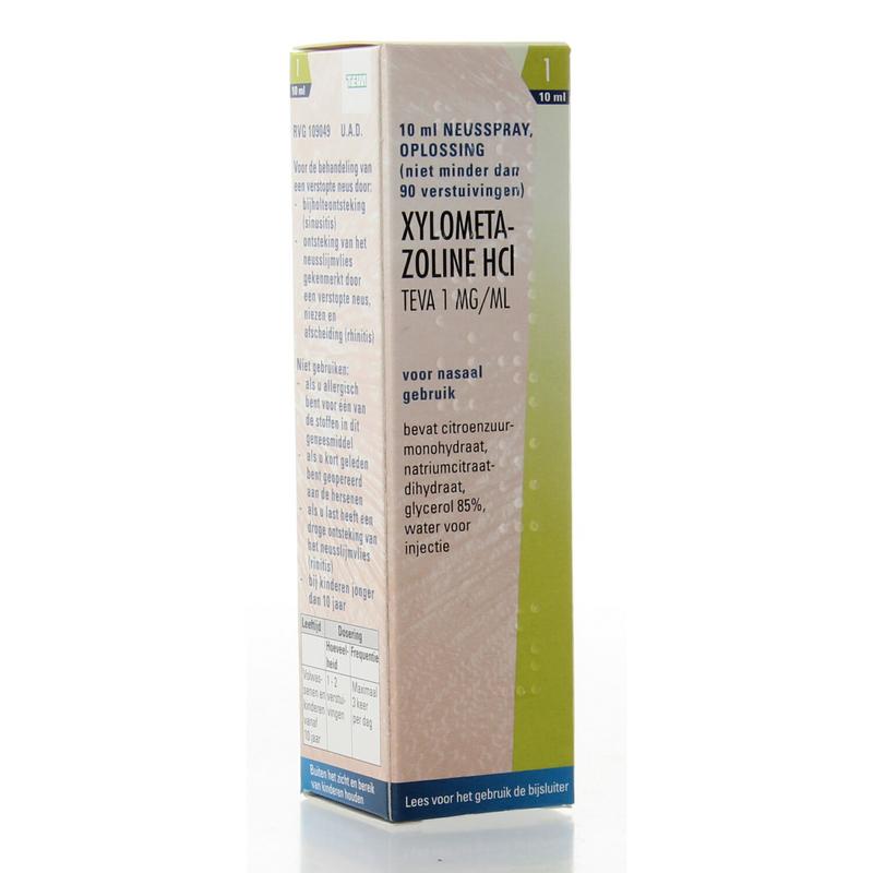 Teva Xylometazoline 1mg spray 10 Milliliter - DrogistWereld