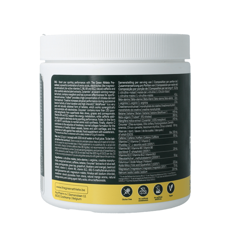 The Green Athlete Pre workout 345 Gram - DrogistWereld
