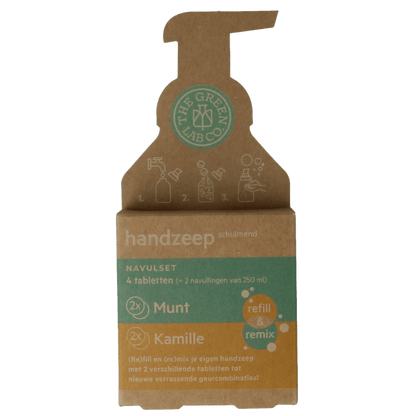 The Green Lab Co Handzeep navulset munt & kamille 4 Stuks - DrogistWereld