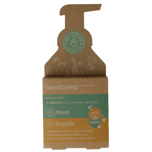 The Green Lab Co Handzeep navulset munt & kamille 4 Stuks - DrogistWereld