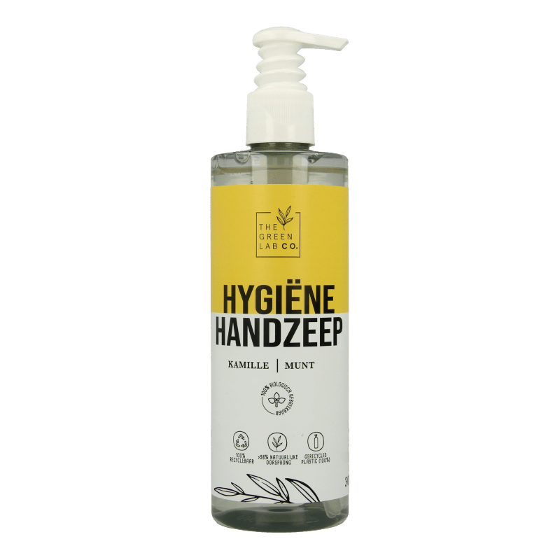 The Green Lab Co Handzeep vloeibaar kamille & munt met pomp 300 Milliliter - DrogistWereld
