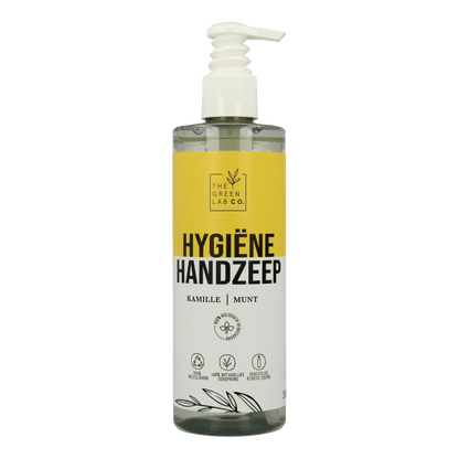 The Green Lab Co Handzeep vloeibaar kamille & munt met pomp 300 Milliliter - DrogistWereld