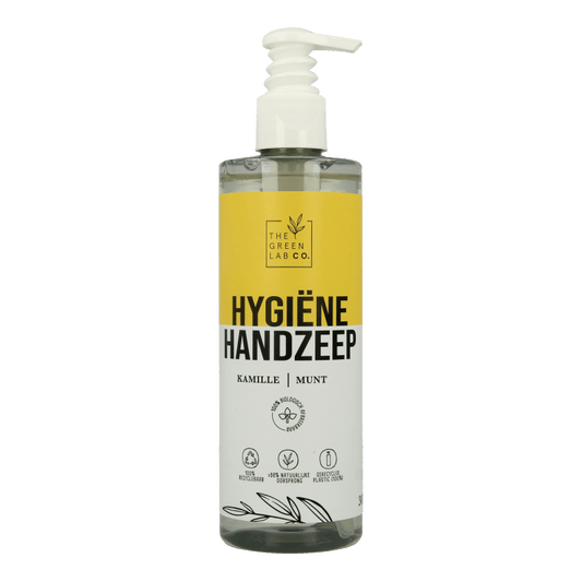 The Green Lab Co Handzeep vloeibaar kamille & munt met pomp 300 Milliliter - DrogistWereld