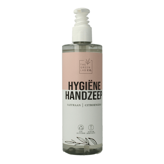 The Green Lab Co Handzeep vloeibaar saffraan & citroen met pomp 300 Milliliter - DrogistWereld