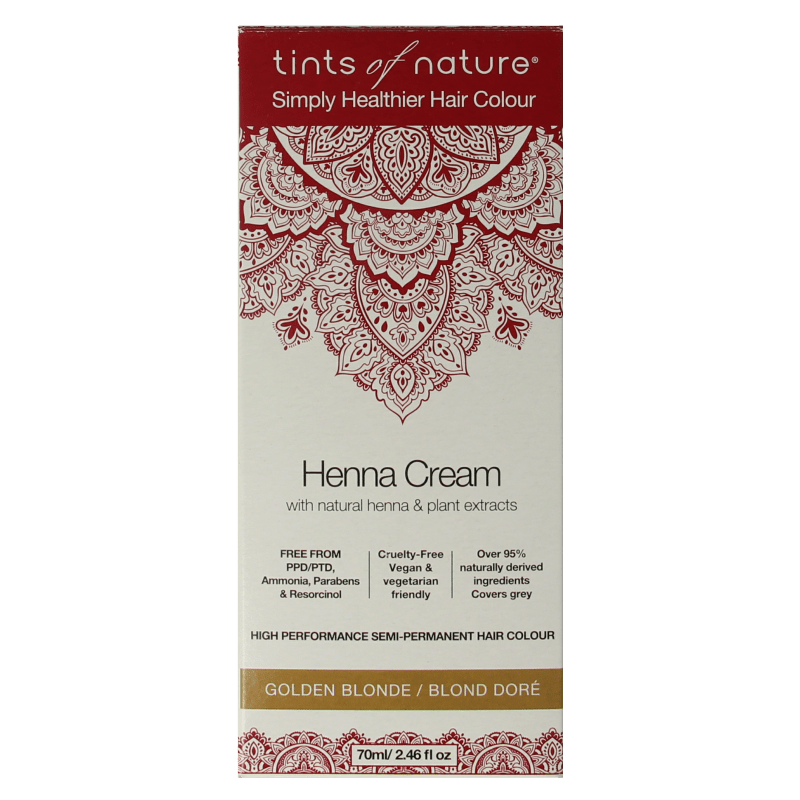 Tints Of Nature Henna cream golden blond semi permanent 70 Milliliter - DrogistWereld