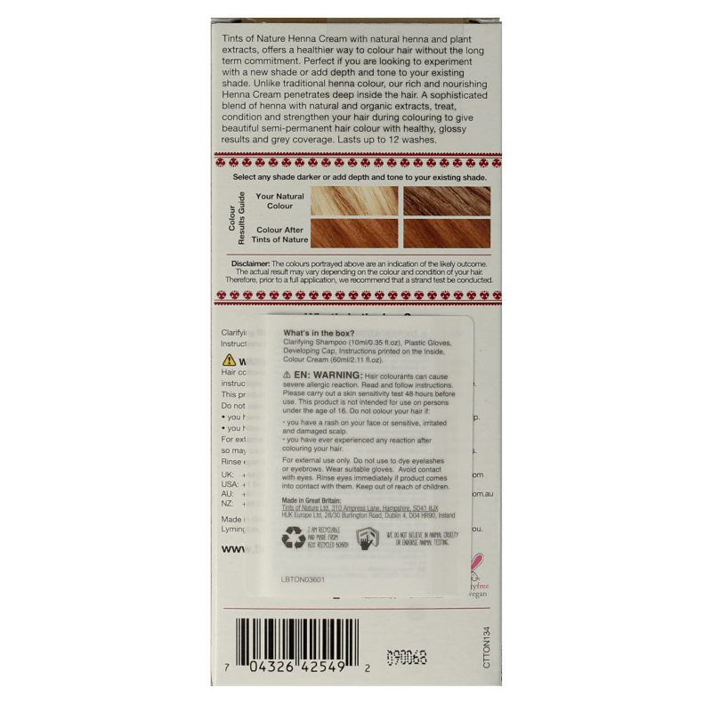 Tints Of Nature Henna cream golden blond semi permanent 70 Milliliter - DrogistWereld