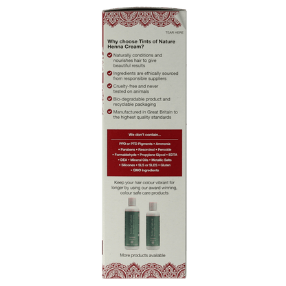 Tints Of Nature Henna cream mahogany red semi permanent 70 Milliliter - DrogistWereld