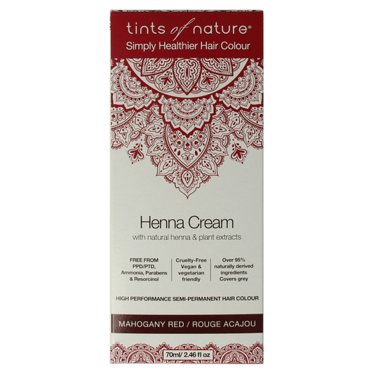 Tints Of Nature Henna cream mahogany red semi permanent 70 Milliliter - DrogistWereld