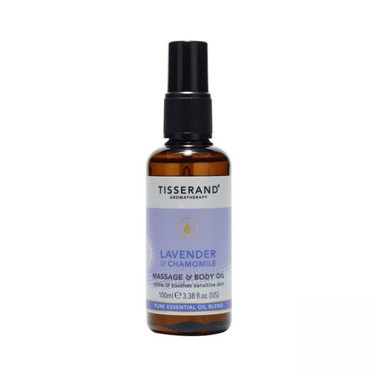 Tisserand Massage & bodyolie lavendel & kamille 100 Milliliter - DrogistWereld
