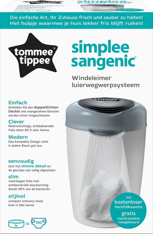 Tommee Tippee Simplee sangenic tub grey 1 Stuks - DrogistWereld