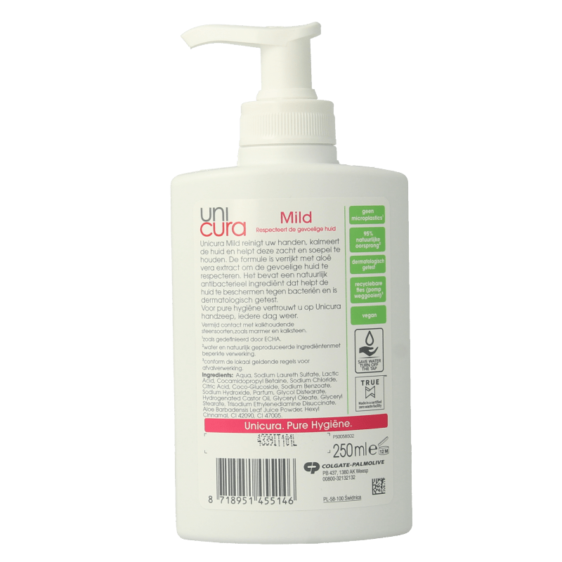 Unicura Handzeep mild 250 Milliliter - DrogistWereld
