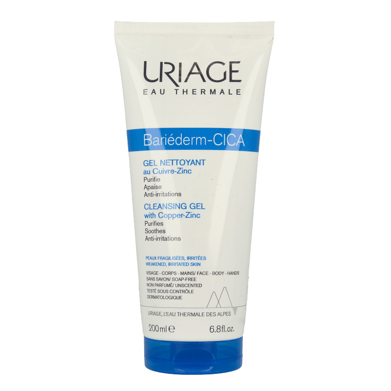 Uriage Bariederm cleansing cica gel irritated skin 200 Milliliter - DrogistWereld