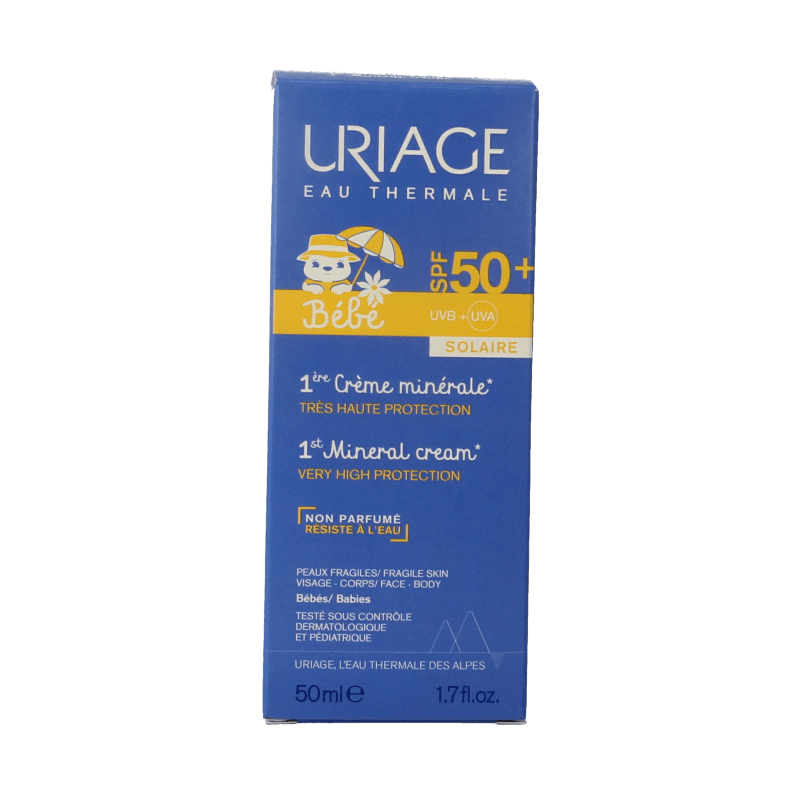 Uriage Bebe 1ere creme minerale SPF50 50 Milliliter - DrogistWereld