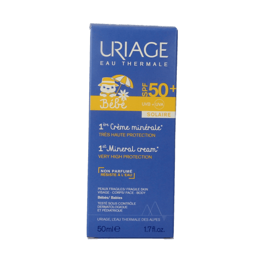 Uriage Bebe 1ere creme minerale SPF50 50 Milliliter - DrogistWereld