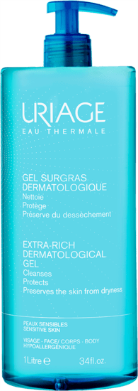Uriage Extra rich dermatological gel sensitive skin 500 Milliliter - DrogistWereld
