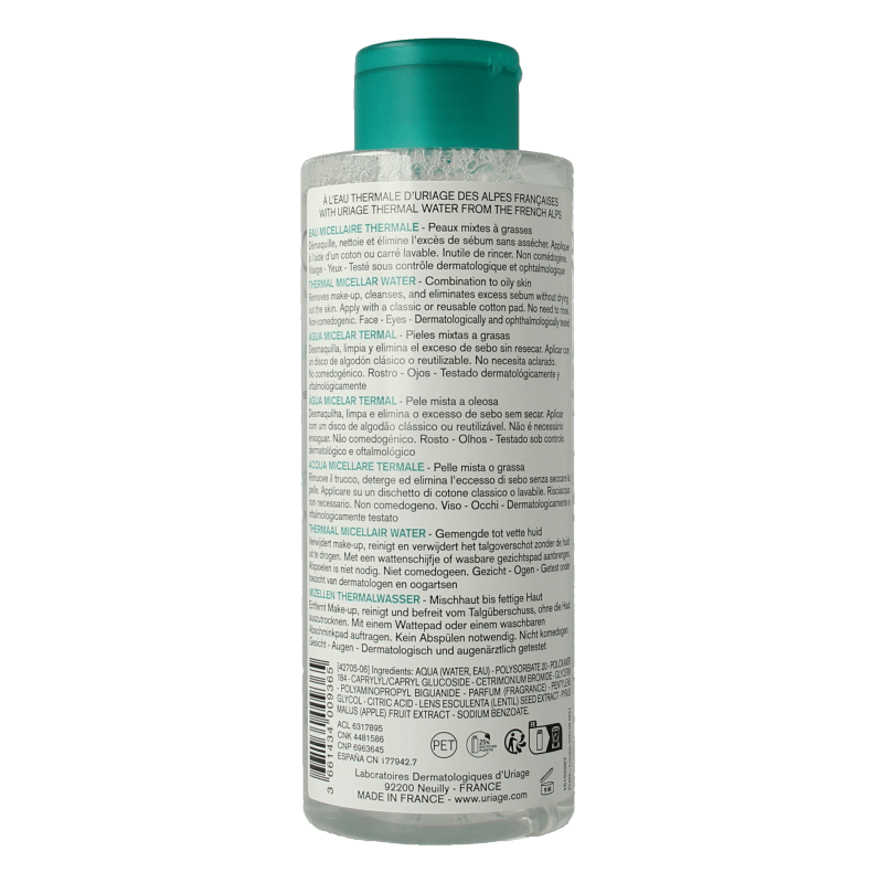 Uriage Thermaal micellairwater gemengde tot vette huid 500 Milliliter - DrogistWereld