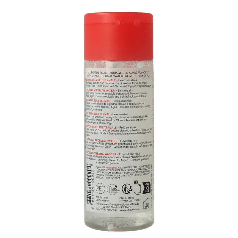Uriage Thermaal micellairwater gevoelige huid 100 Milliliter - DrogistWereld