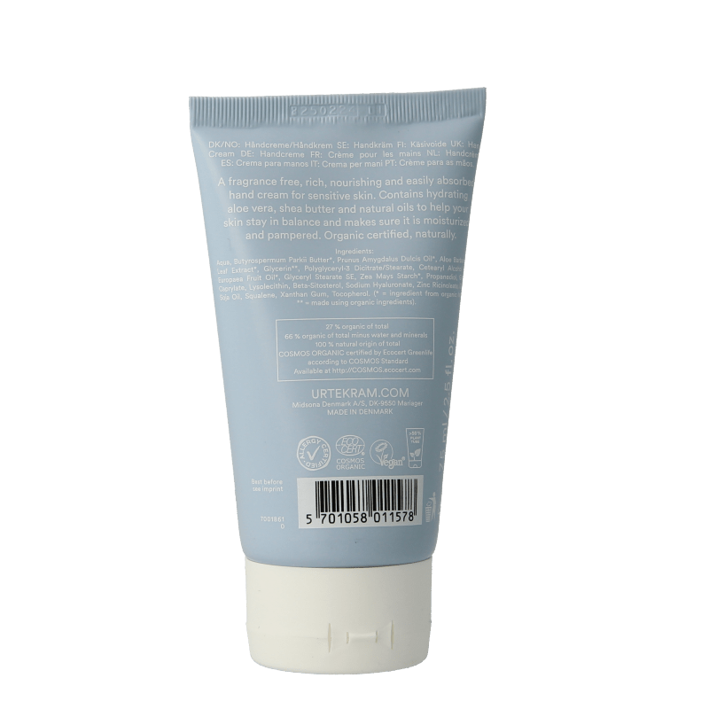 Urtekram Find balance handcream gevoelige huid 75 Milliliter - DrogistWereld