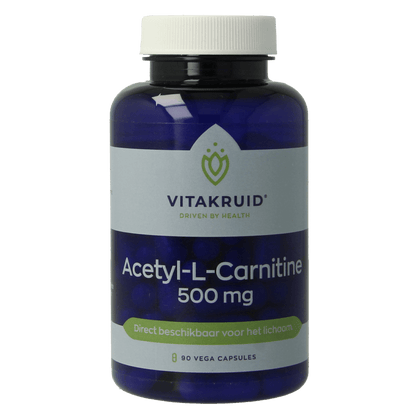 Vitakruid Acetyl - L - Carnitine 500mg 90 Vegetarische capsules - DrogistWereld