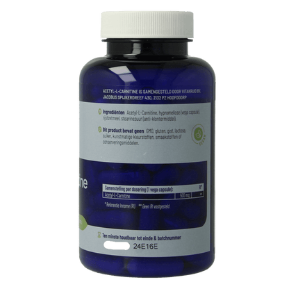 Vitakruid Acetyl - L - Carnitine 500mg 90 Vegetarische capsules - DrogistWereld
