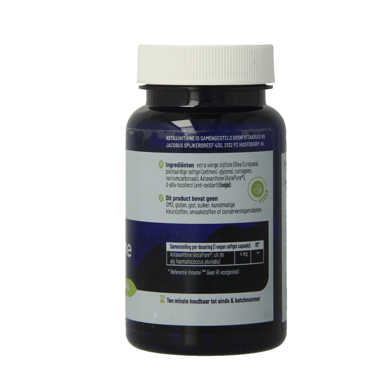 Vitakruid Astaxanthine Astapure 4mg duurzaam gekweekte alg 60 Vegetarische capsules - DrogistWereld