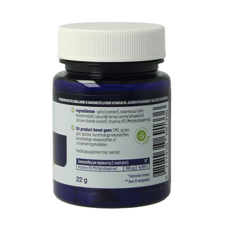 Vitakruid B12 1000 mcg Actief Methylcobalamine 90 Smelttabletten - DrogistWereld