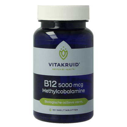 Vitakruid B12 5000 mcg Actief Methylcobalamine 60 Smelttabletten - DrogistWereld
