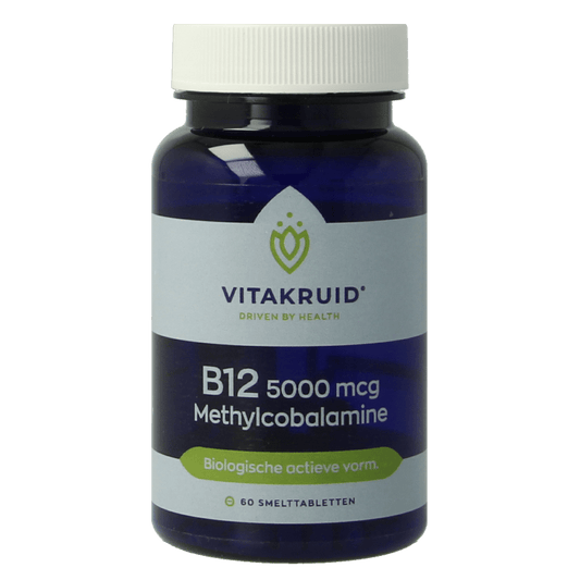 Vitakruid B12 5000 mcg Actief Methylcobalamine 60 Smelttabletten - DrogistWereld