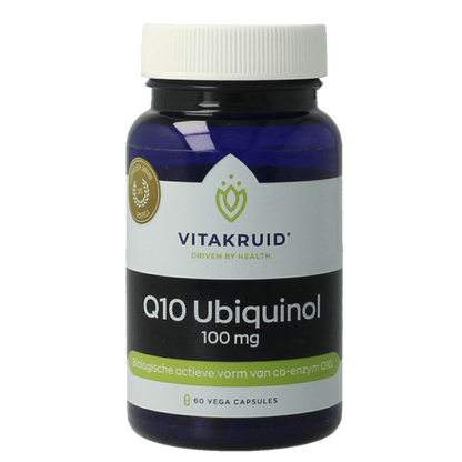 Vitakruid Co - enzym Q10 Ubiquinol actieve vorm Kaneka 100 mg 60 Vegetarische capsules - DrogistWereld