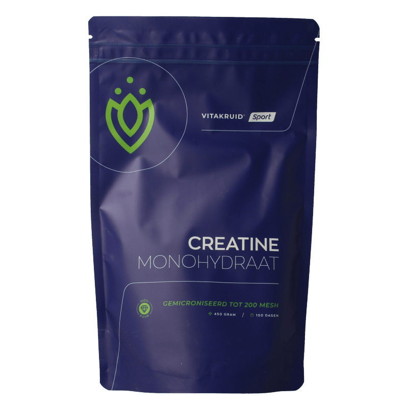 Vitakruid Creatine Monohydraat gemicroniseerd tot 200 mesh 450 Gram - DrogistWereld
